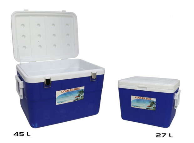 koelboxset 45/27 liter 57 x 40 cm blauw/wit 2-delig