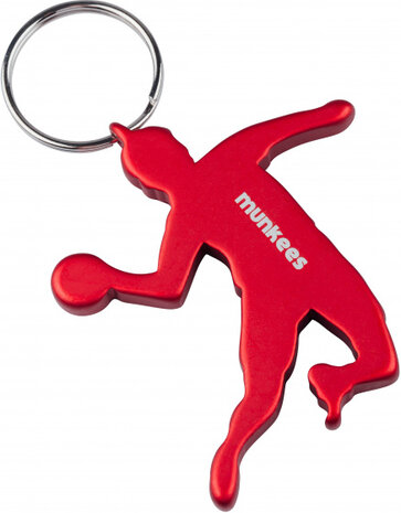 flesopener Handbalspeler 6,1 cm staal rood