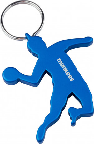 flesopener Handbalspeler 6,1 cm staal blauw