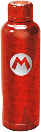 thermosfles Super Mario 515 ml 7 x 24 cm RVS rood