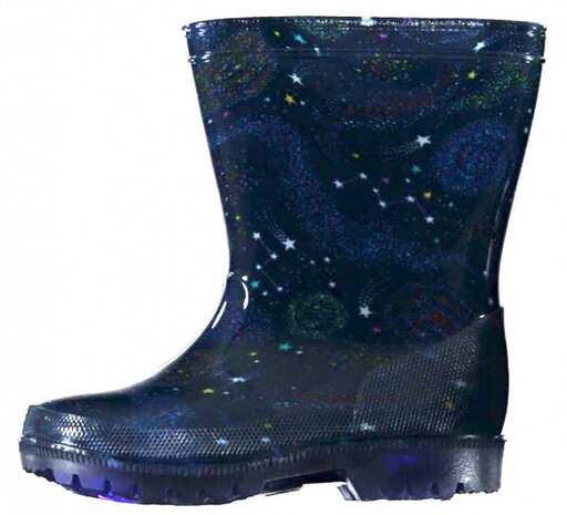 regenlaarzen halfhoog junior led rubber blauw mt 28