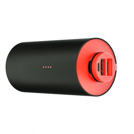 powerbank PWR Large 10000 mAh 13,6 cm zwart/rood