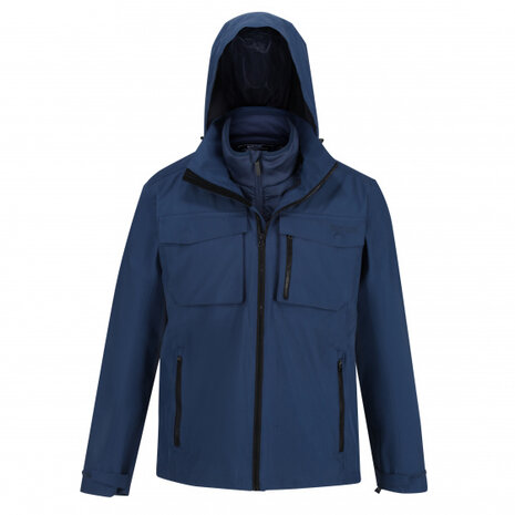 3-in-1 wandeljack Shrigley heren polyester navy mt XL