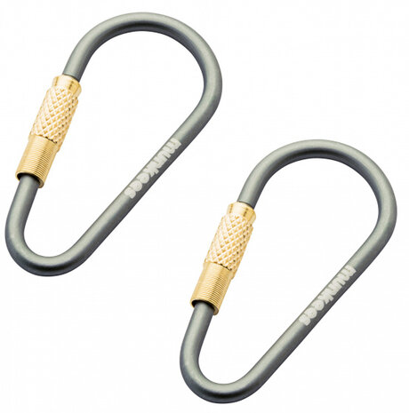 karabijnhaak 48 x 3 mm grijs 2 stuks