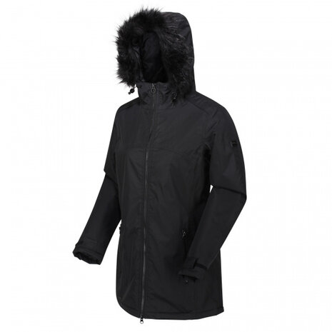 outdoorjas Myla dames polyester zwart maat S