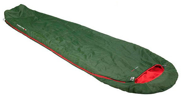 slaapzak Pak 600 polyester 210 x 50/75 cm groen/rood