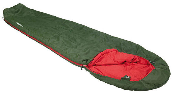 slaapzak Pak 600 polyester 210 x 50/75 cm groen/rood