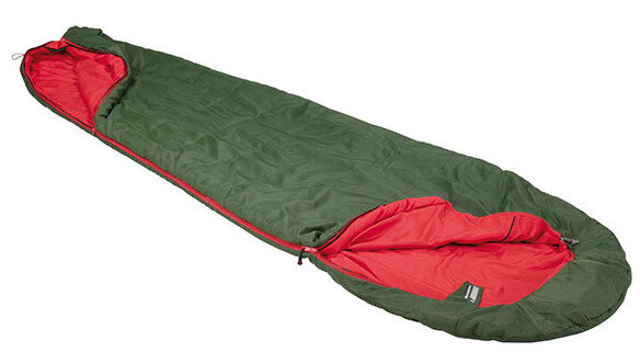 slaapzak Pak 600 polyester 210 x 50/75 cm groen/rood