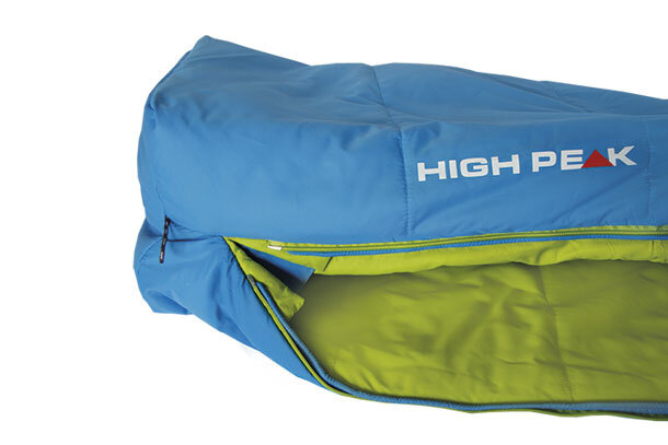 slaapzak Hyperion 1L nylon 225 x 52/82 cm blauw/groen