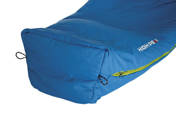 slaapzak Hyperion 1L nylon 225 x 52/82 cm blauw/groen