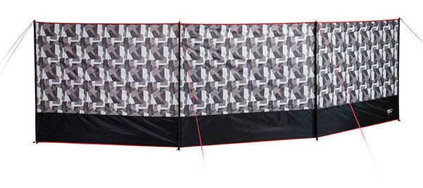 windscherm Marin 140 x 500 cm polyester zwart/grijs