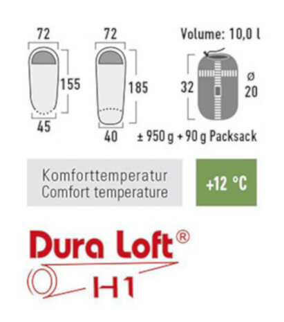 slaapzak Tembo Vario junior polyester 185 cm rood