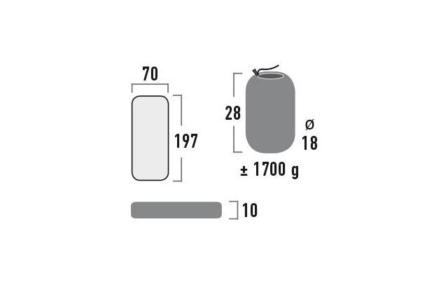 luchtbed Dayton 1-persoons 197 x 70 cm PVC antraciet