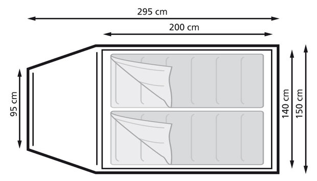 koepeltent Ontario 2-persoons 295 x 150 x 120 cm beige