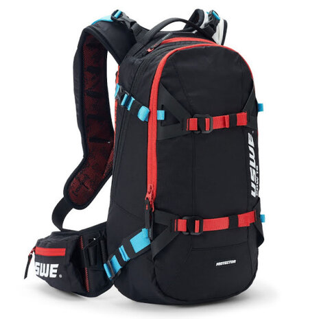 skitas/rugzak Pow 16 liter polyester zwart/rood