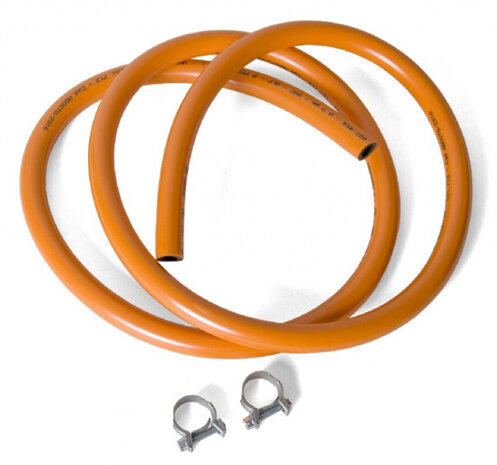 gasslang 150 cm rubber oranje 3-delig