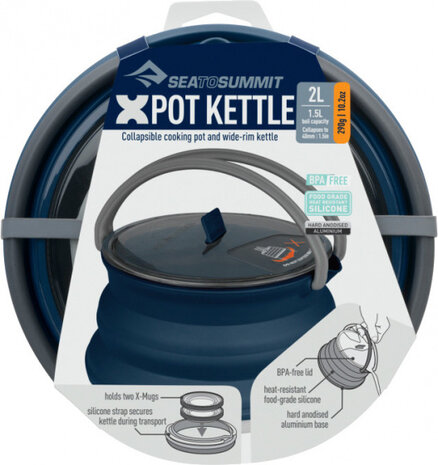 campingpan X-Pot Kettle 2 liter siliconen navy