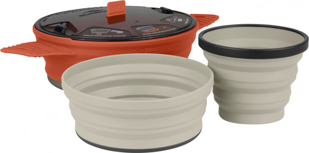 campingkookset X-Set 21 nylon/siliconen 3-delig