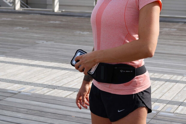 heuptas lycra/siliconen zwart maat M
