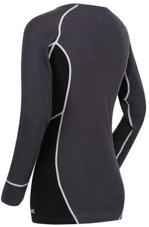 thermoshirt Beru dames wol/polyester zwart/grijs maat 40