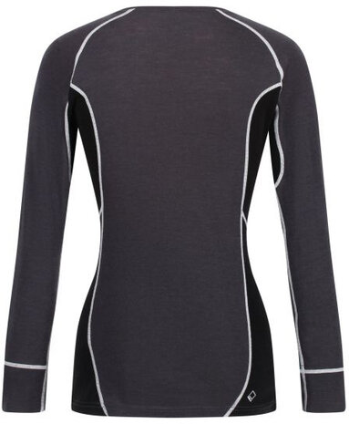 thermoshirt Beru dames wol/polyester zwart/grijs maat 42