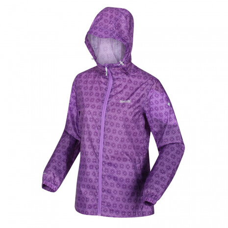 regenjas bloemen dames polyester paars maat 40