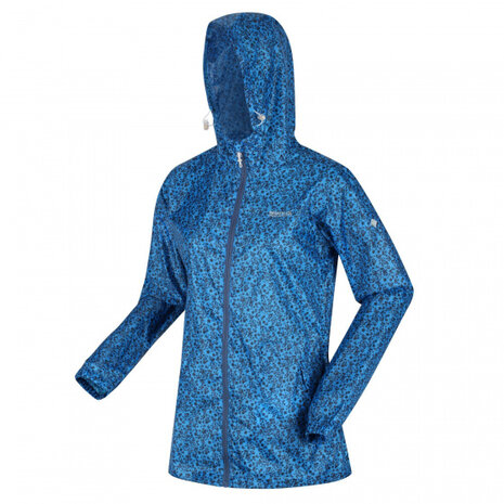 regenjas bloemen dames polyester blauw maat 46