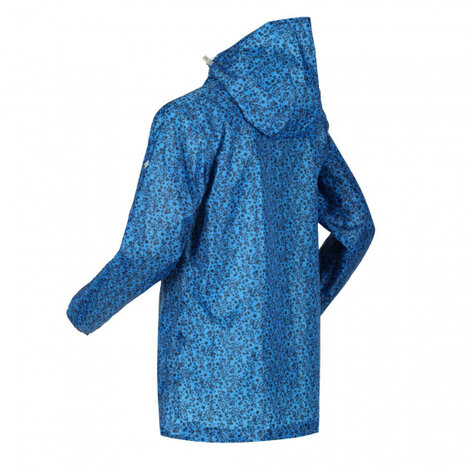 regenjas bloemen dames polyester blauw maat 46