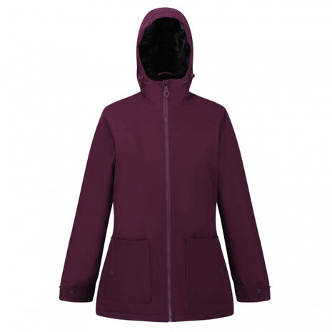 outdoorjas Bergonia II dames polyester donkerrood maat XS