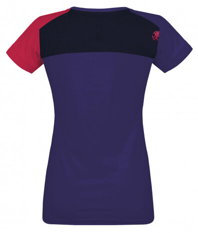 T-shirt Chulilla dames katoen/modal blauw/rood mt XL