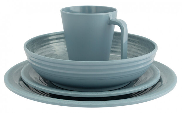 tafelservies Denia anti-slip melamine blauw 16-delig