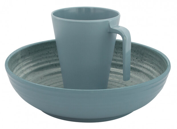 tafelservies Denia anti-slip melamine blauw 16-delig