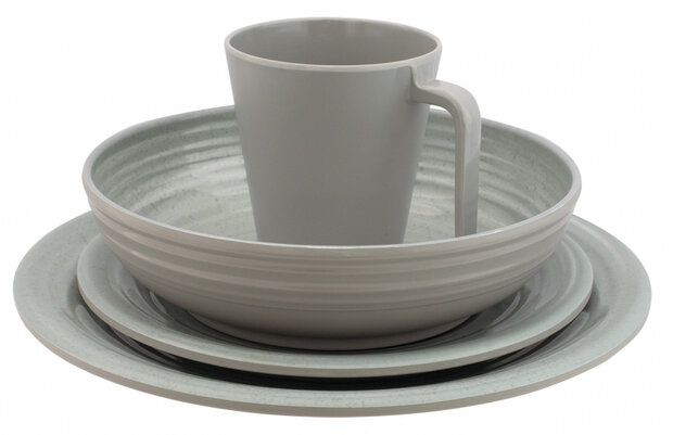 tafelservies Altea anti-slip melamine beige 16-delig