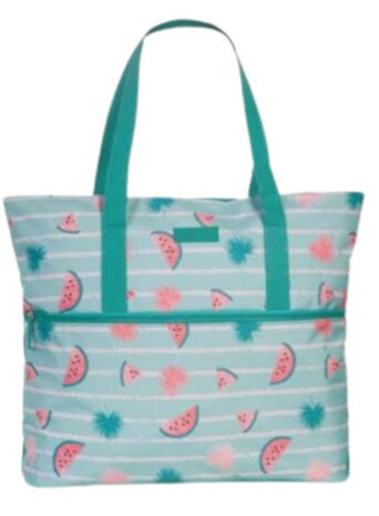 strandtas 46 liter polyester 60 x 46 x 17 cm mintgroen