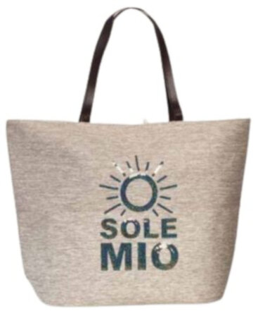 strandtas Sole Mio dames 41 liter polyester cr&egrave;me