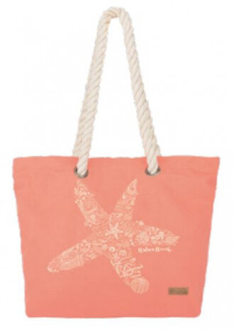 strandtas Starfish dames 33 liter katoen roze
