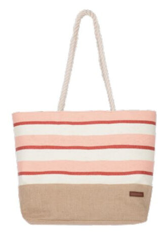 strandtas Streep dames 23 liter katoen roze