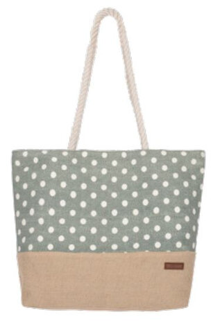 strandtas Stip dames 23 liter katoen groen