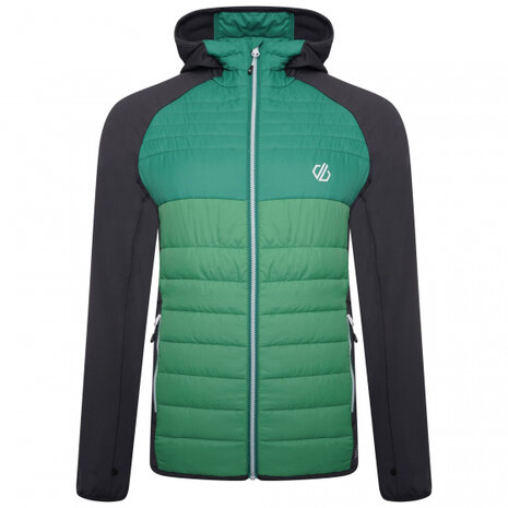 jas Hybride heren polyester groen/grijs maat XS