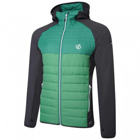 jas Hybride heren polyester groen/grijs maat XS