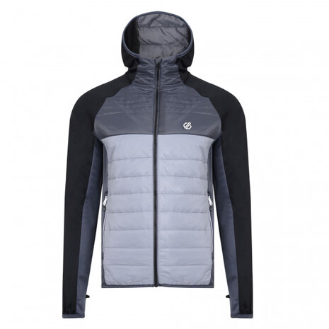 jas Hybride heren polyester zwart/grijs maat XS
