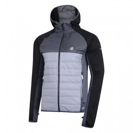 jas Hybride heren polyester zwart/grijs maat XS