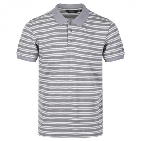 poloshirt Malak heren polyester grijs/wit maat S