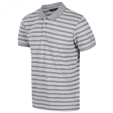 poloshirt Malak heren polyester grijs/wit maat XL