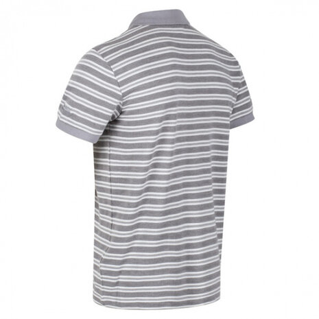 poloshirt Malak heren polyester grijs/wit maat XL