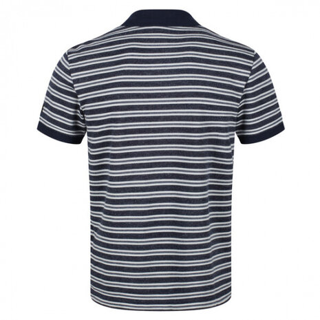 poloshirt Malak heren polyester navy/wit maat S