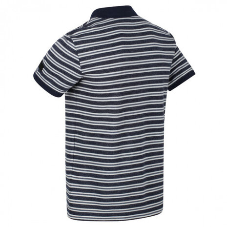 poloshirt Malak heren polyester navy/wit maat S