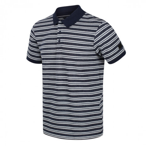 poloshirt Malak heren polyester navy/wit maat S