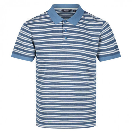 poloshirt Malak heren polyester blauw/wit maat XL