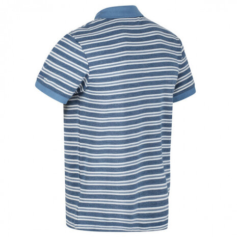 poloshirt Malak heren polyester blauw/wit maat XL